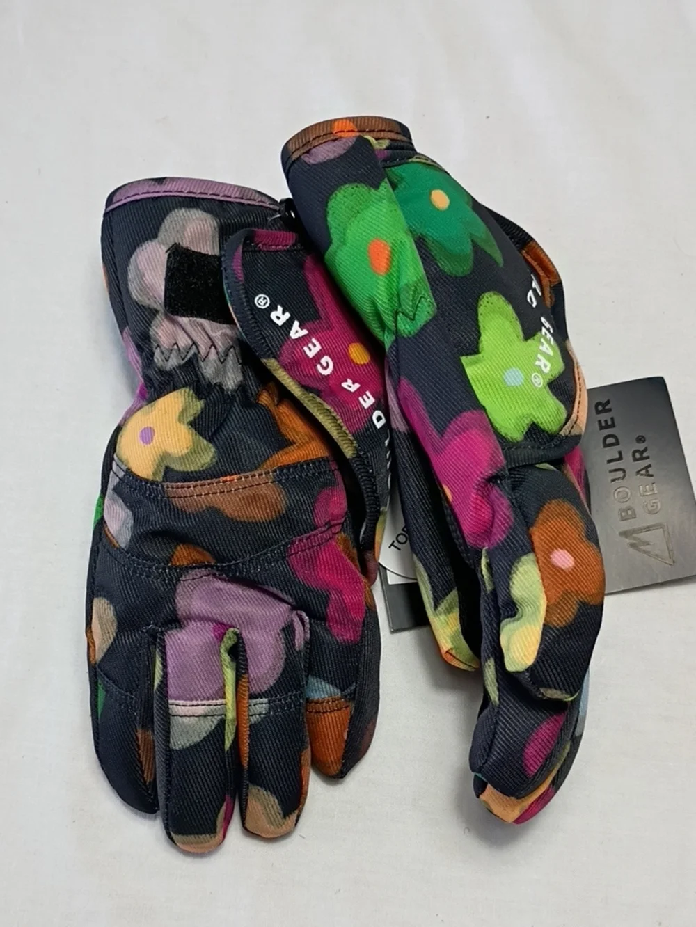 NWT Boulder Gear Flurry Glove Chalk Floral Print Gloves Toddler Girls Small